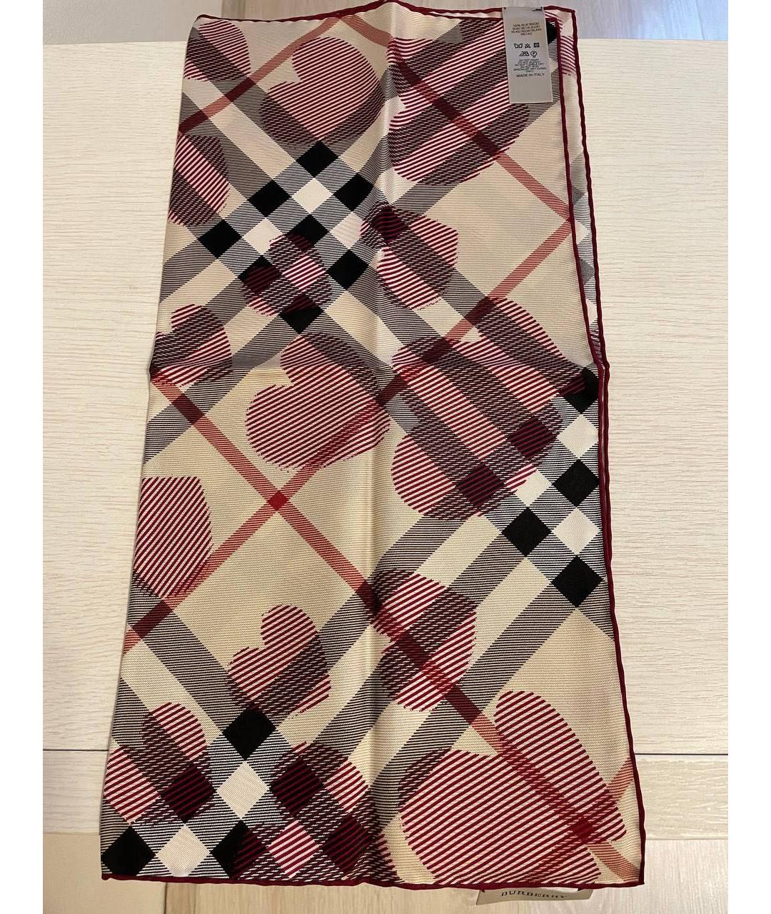 BURBERRY Бежевый шелковый платок, фото 5