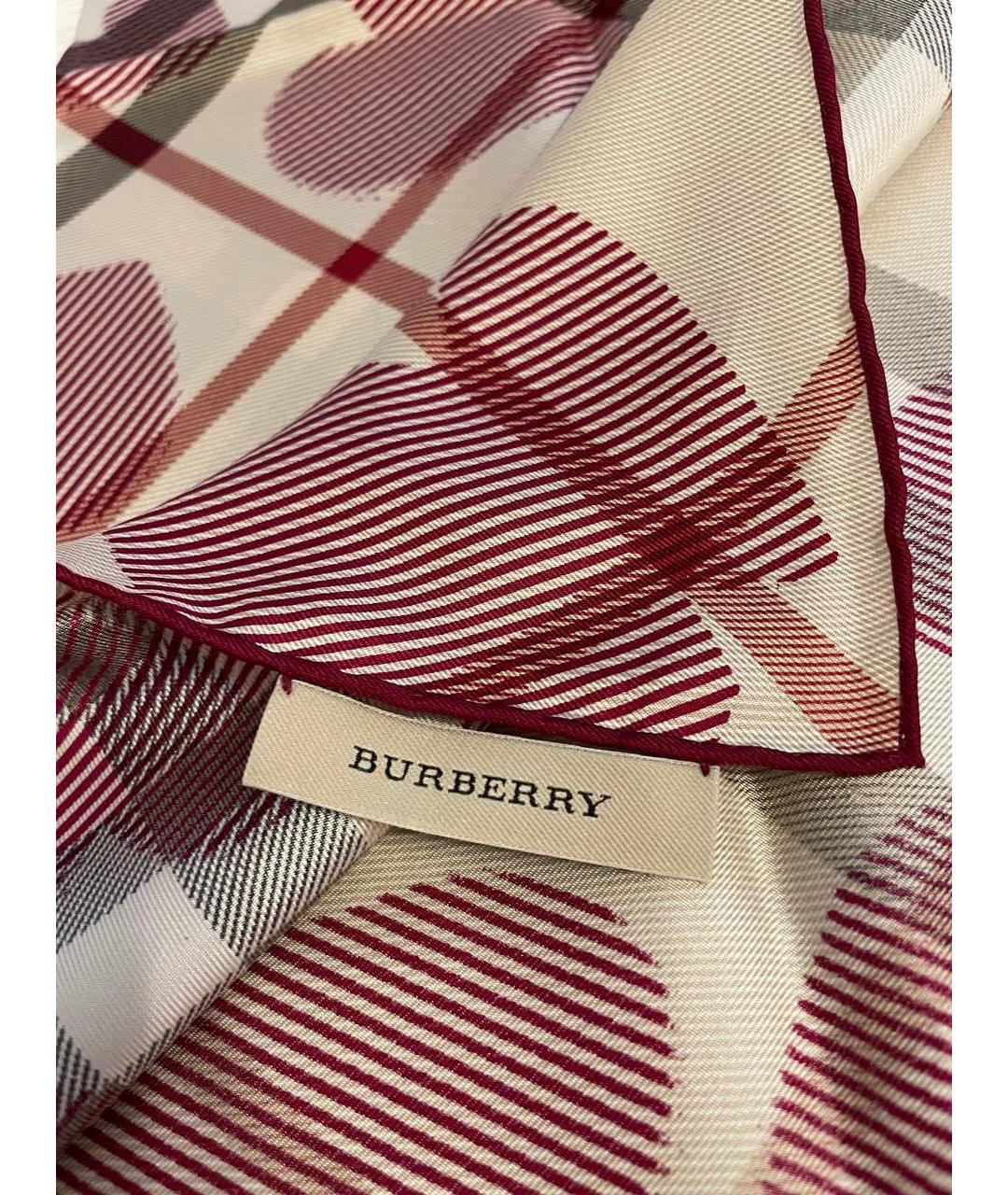 BURBERRY Бежевый шелковый платок, фото 4