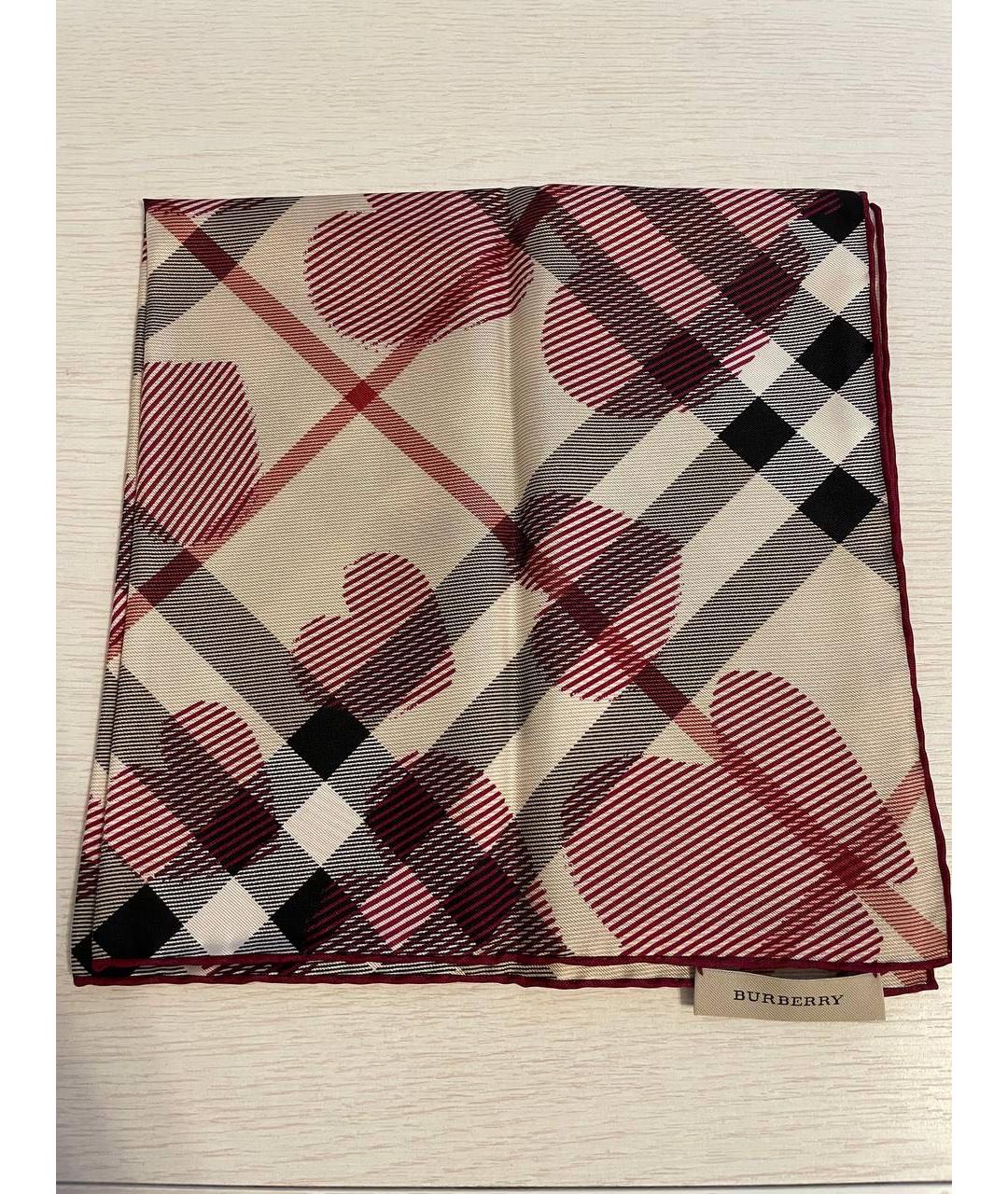 BURBERRY Бежевый шелковый платок, фото 7