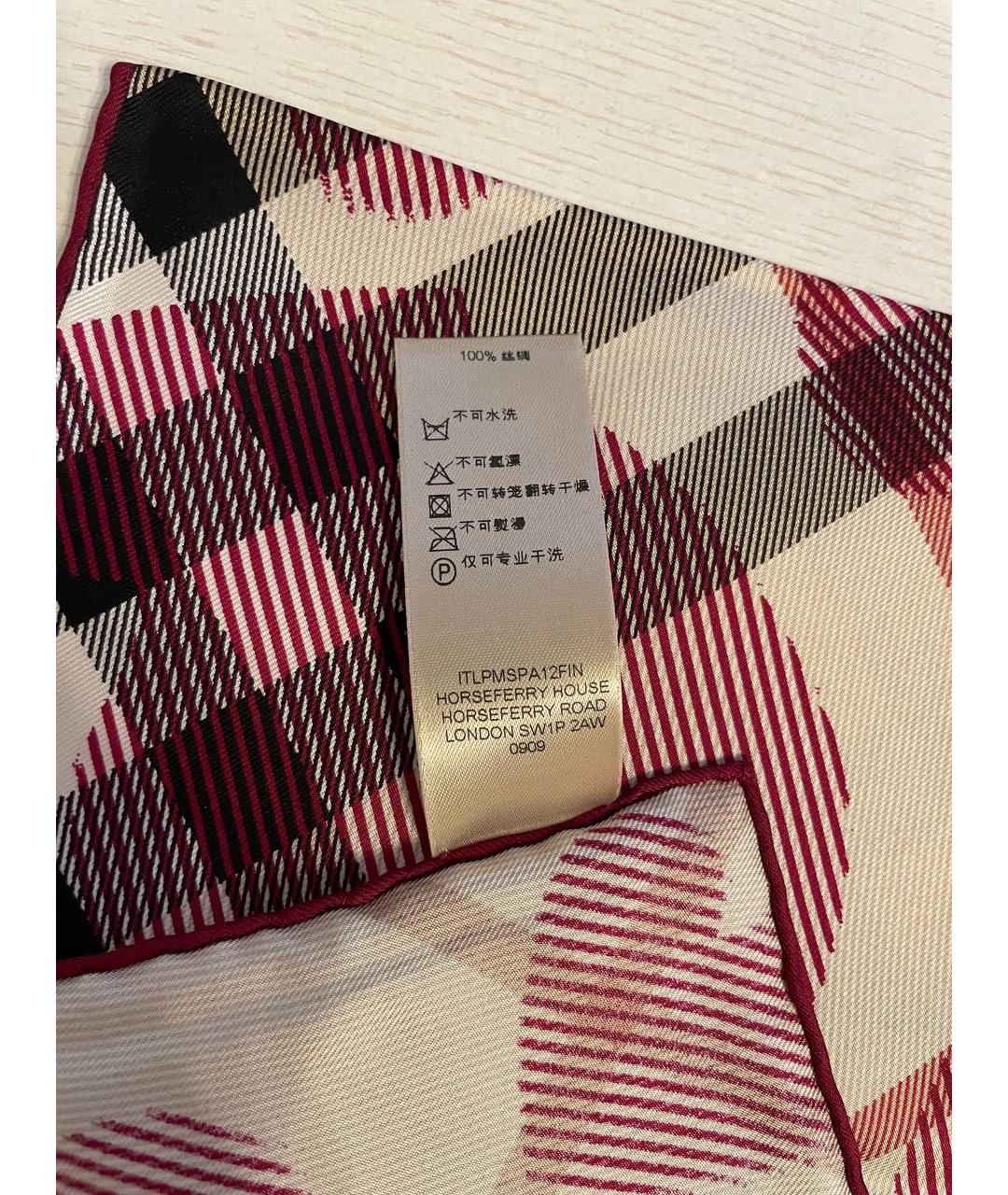 BURBERRY Бежевый шелковый платок, фото 3