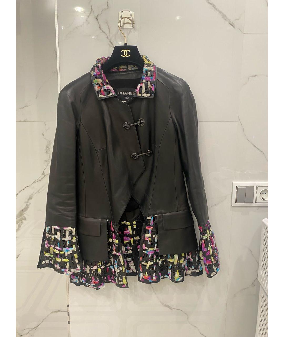 CHANEL Черная кожаная куртка, фото 8