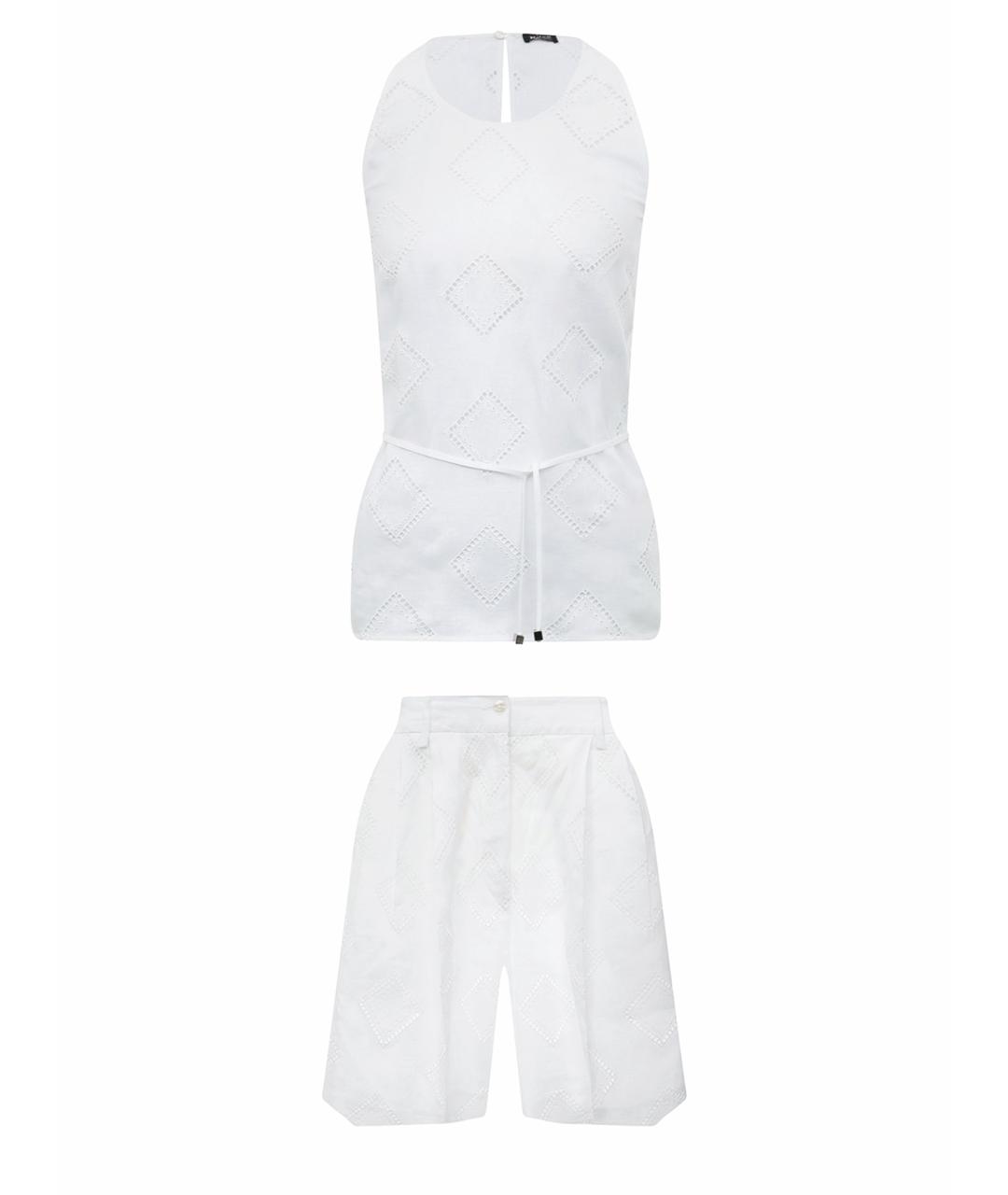 KITON Белый льняной костюм с брюками, фото 1