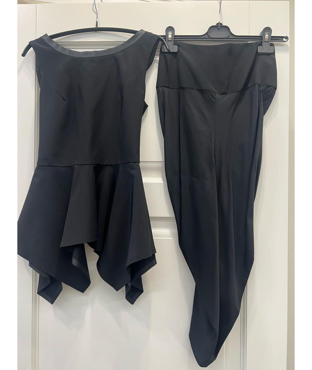 SPORTMAX Черный вискозный костюм с юбками, фото 9