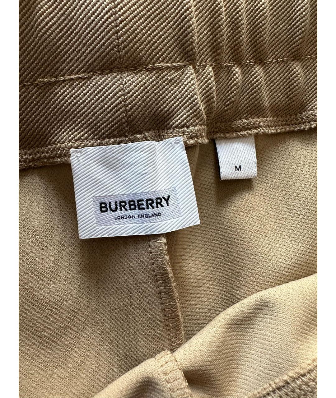 BURBERRY Бежевые полиэстеровые спортивные брюки и шорты, фото 3