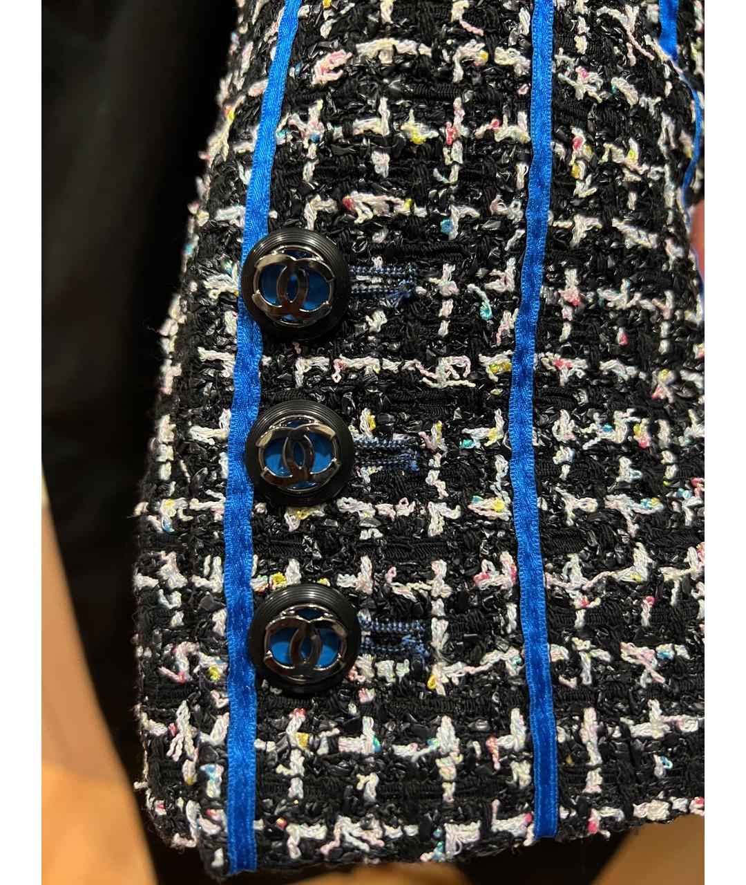 CHANEL PRE-OWNED Синий твидовый жакет/пиджак, фото 4