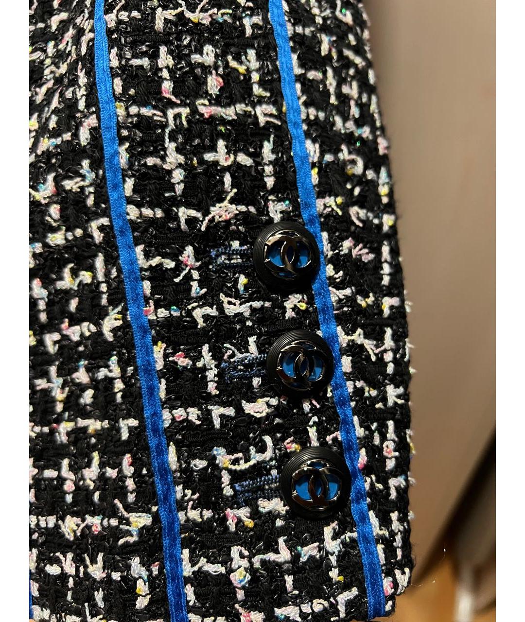 CHANEL PRE-OWNED Синий твидовый жакет/пиджак, фото 5
