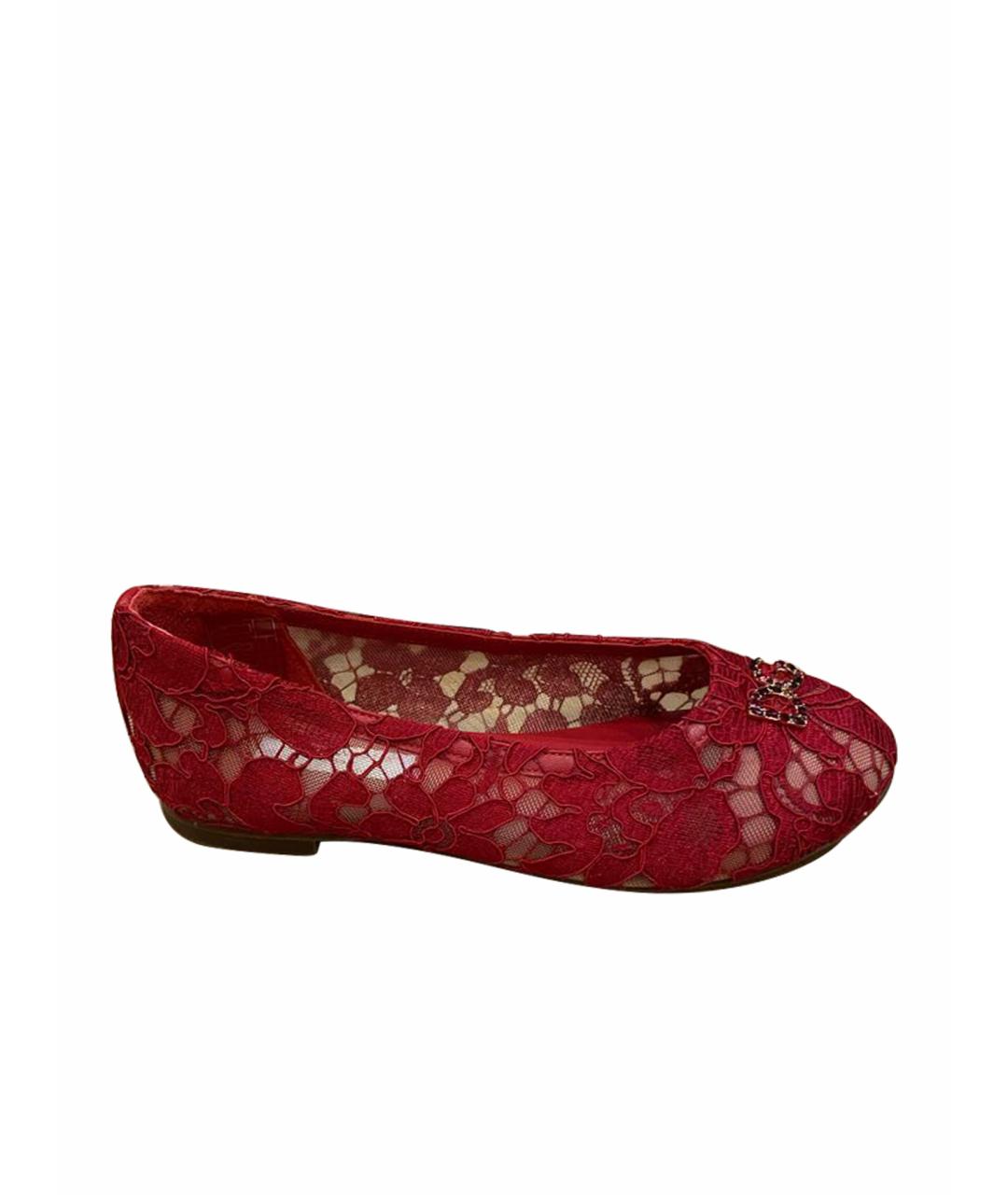 DOLCE&GABBANA Бордовые текстильные туфли, фото 1