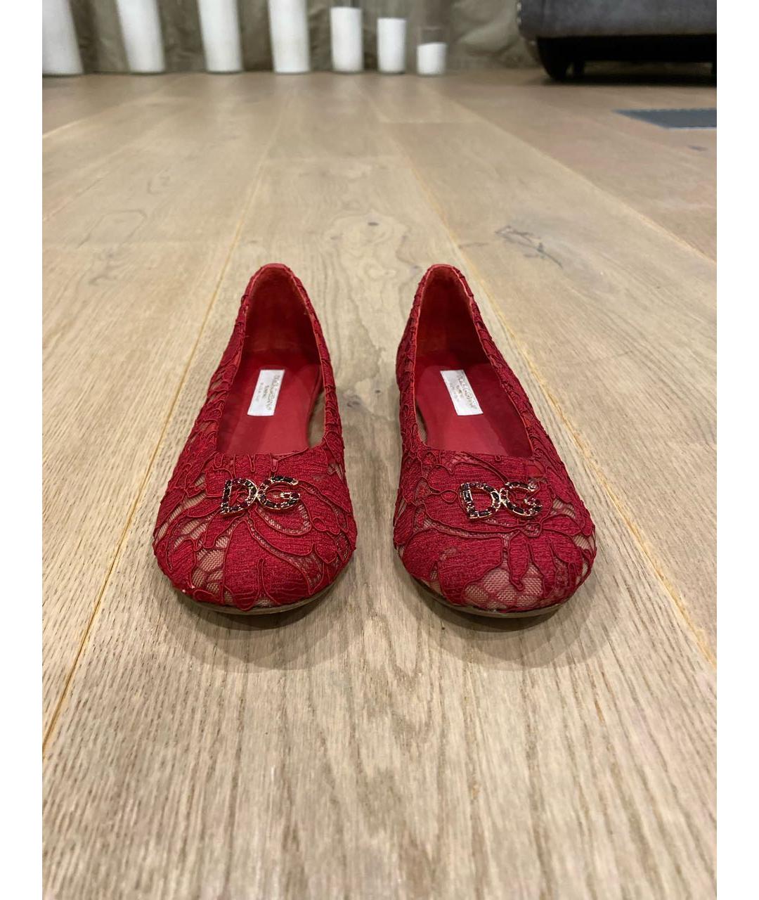 DOLCE&GABBANA Бордовые текстильные туфли, фото 2