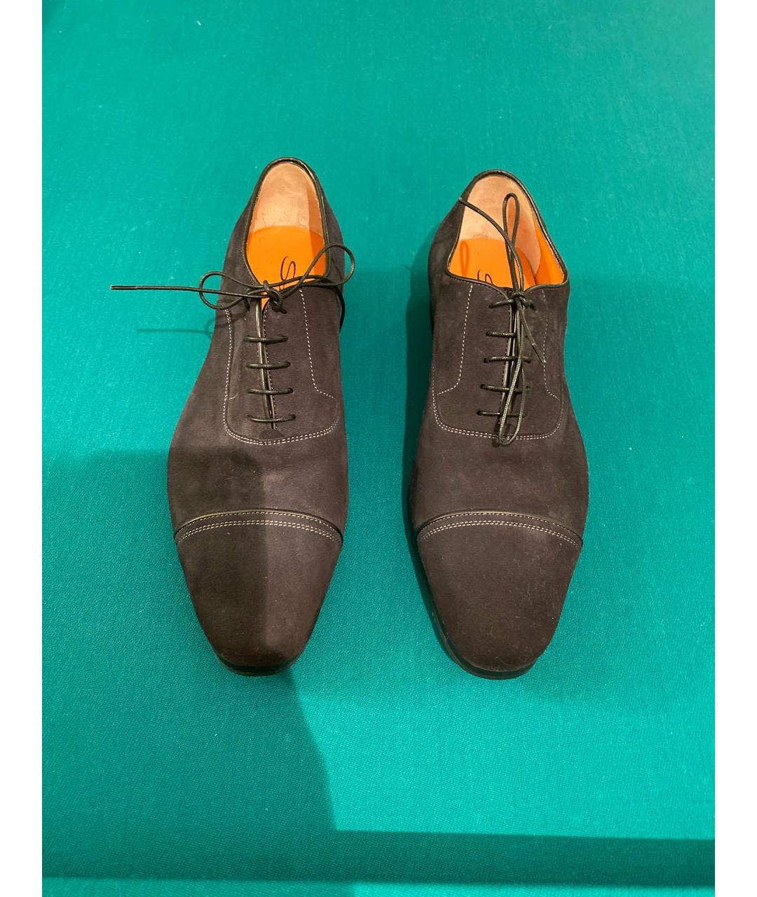 SANTONI Черные замшевые туфли, фото 2