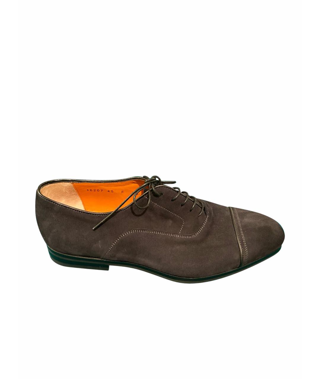 SANTONI Черные замшевые туфли, фото 1