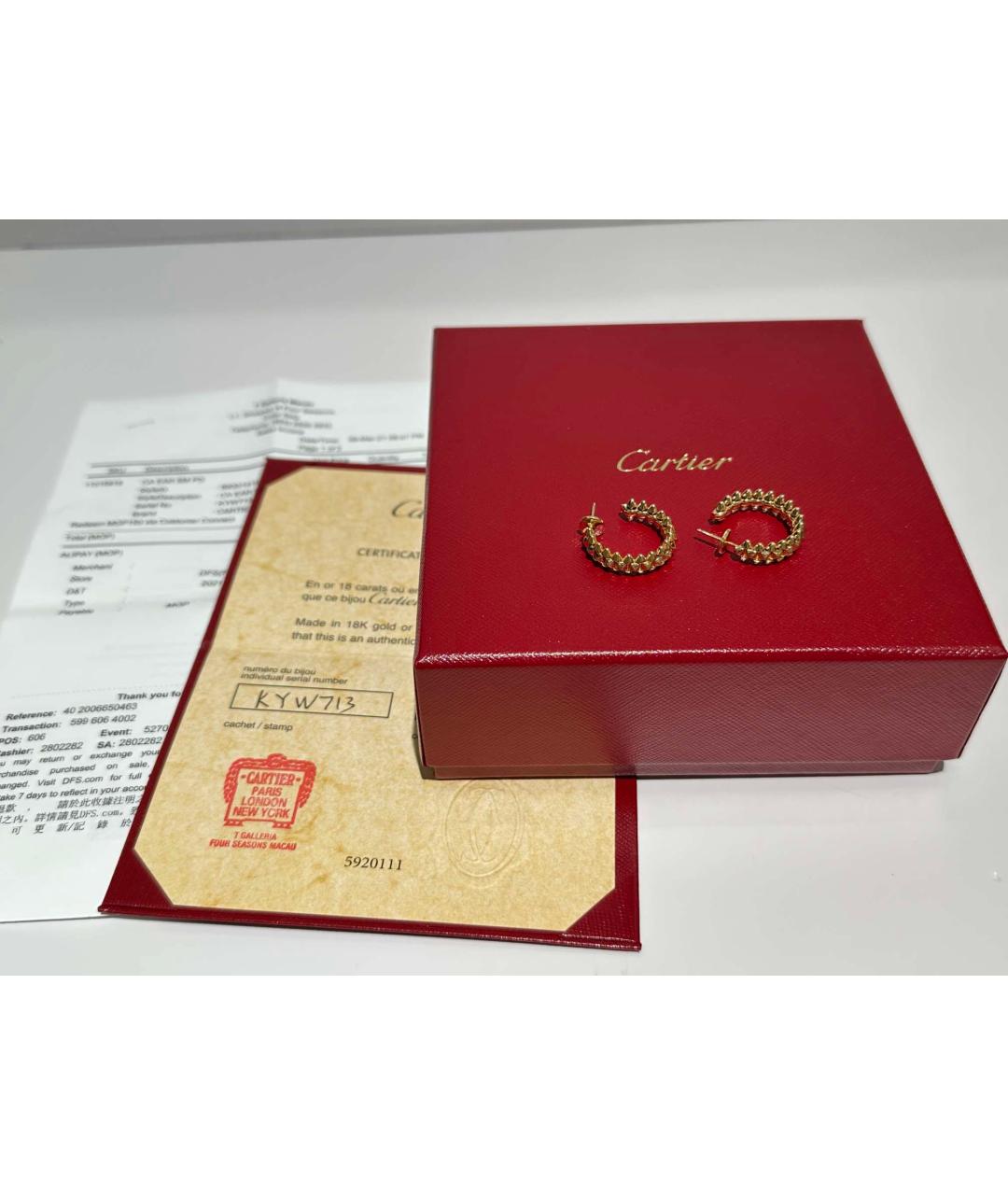 CARTIER Золотые серьги из розового золота, фото 2