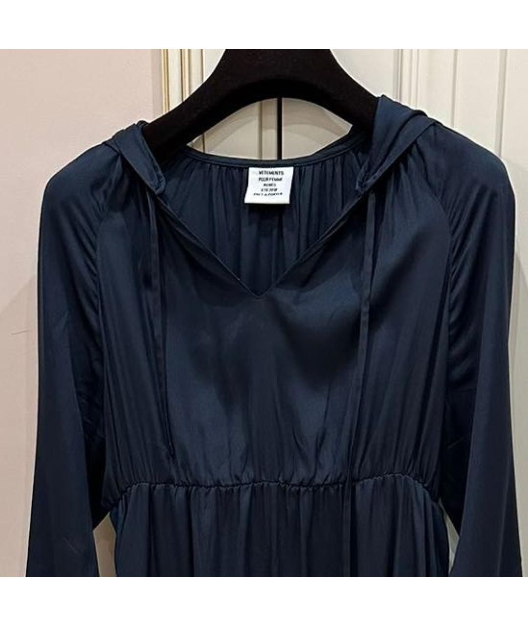 VETEMENTS Черное шелковое платье, фото 3