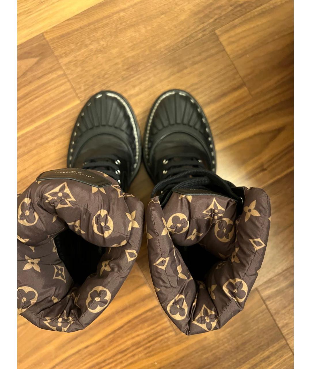 LOUIS VUITTON Черные кожаные ботинки, фото 3