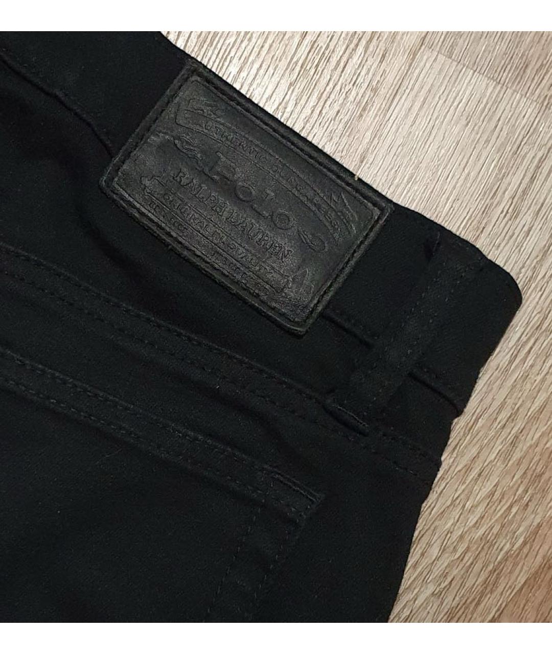 POLO RALPH LAUREN Черные хлопко-полиэстеровые джинсы слим, фото 8