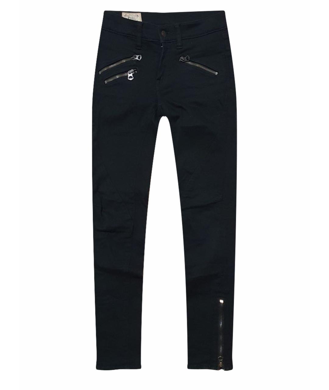 POLO RALPH LAUREN Черные хлопко-полиэстеровые джинсы слим, фото 1