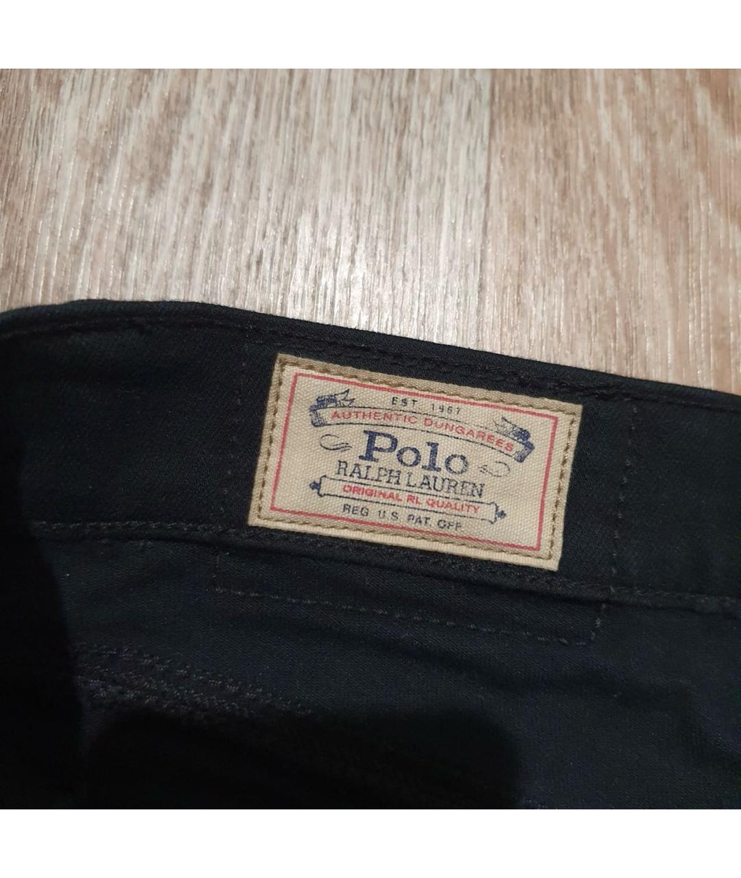POLO RALPH LAUREN Черные хлопко-полиэстеровые джинсы слим, фото 4