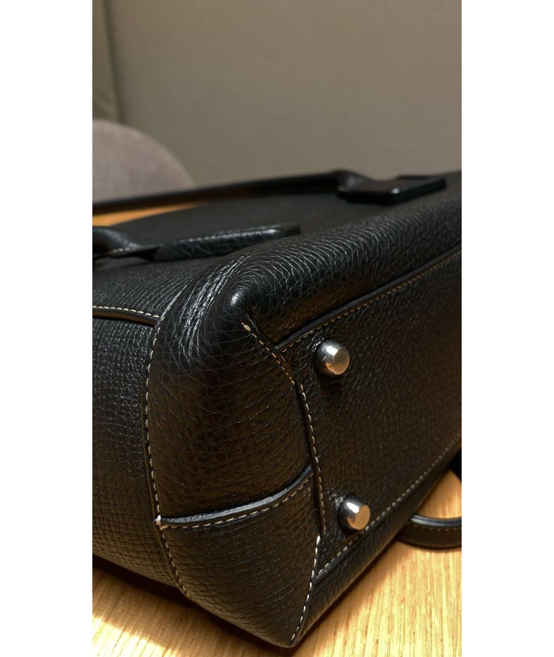 BOTTEGA VENETA Черная кожаная сумка с короткими ручками, фото 5