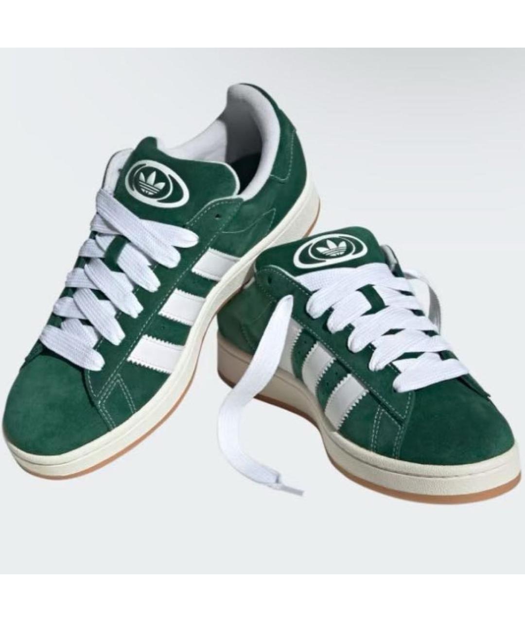 ADIDAS Зеленые кожаные кроссовки, фото 2