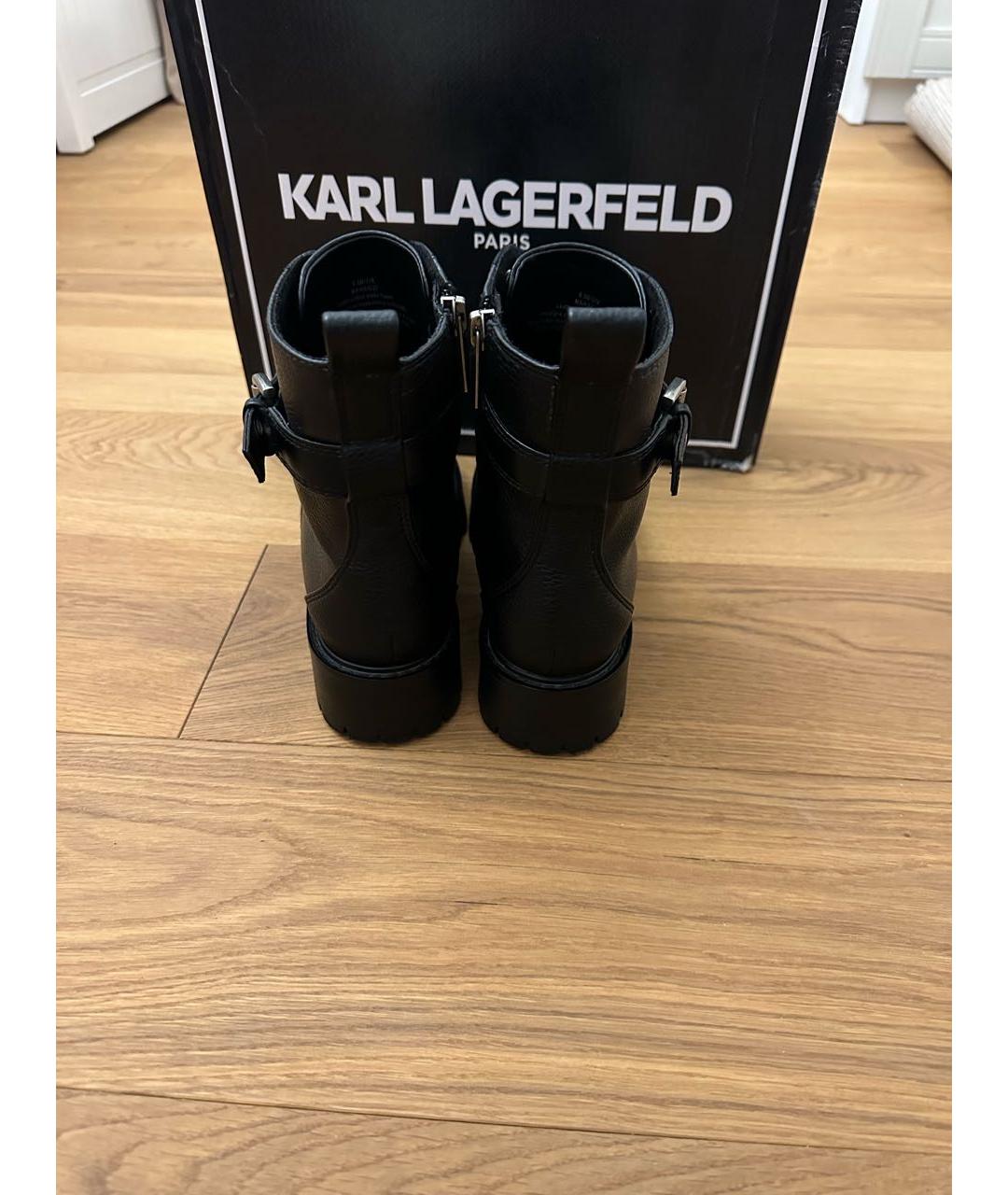 KARL LAGERFELD Черные кожаные ботинки, фото 4