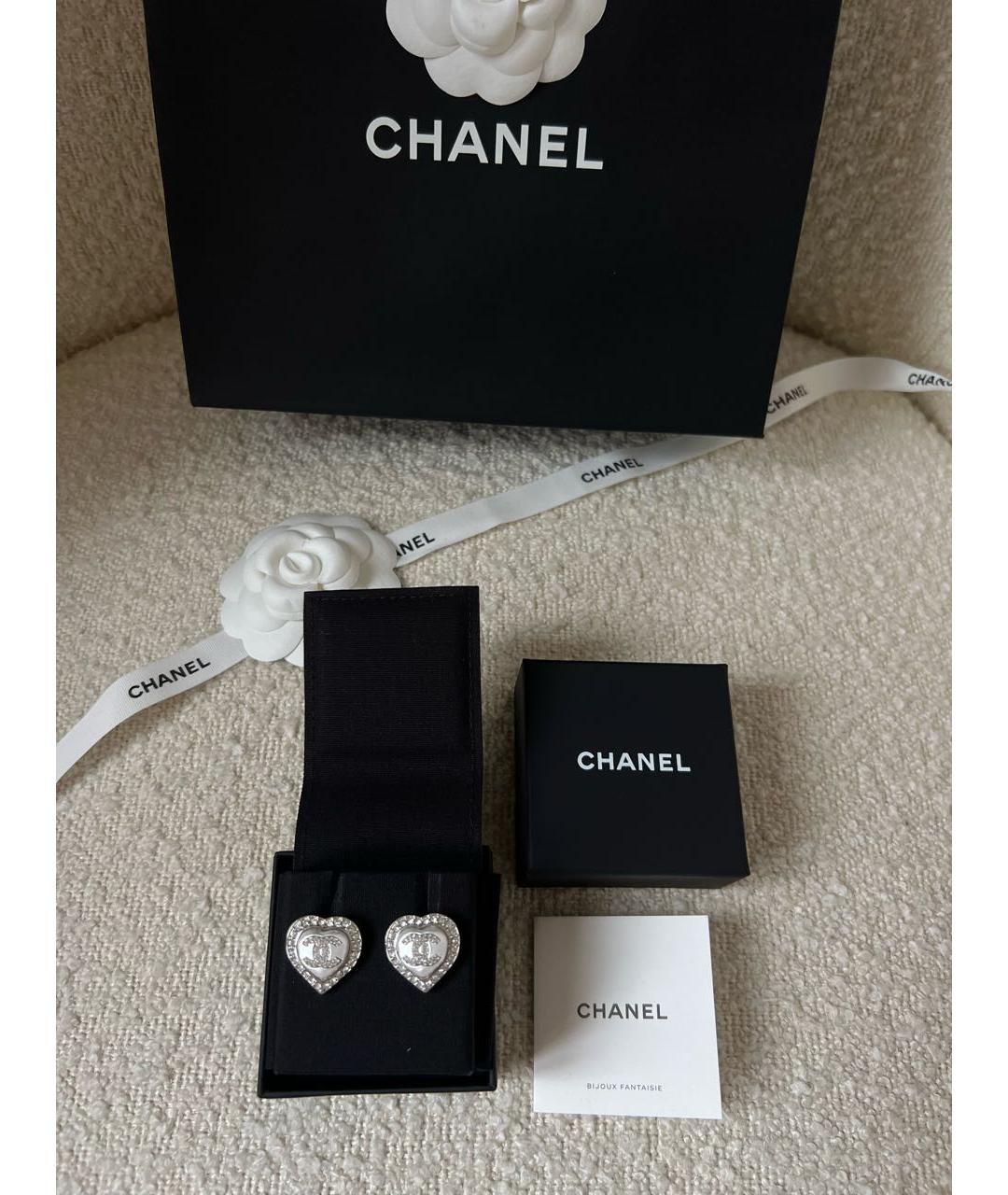 CHANEL Серебряные металлические серьги, фото 2