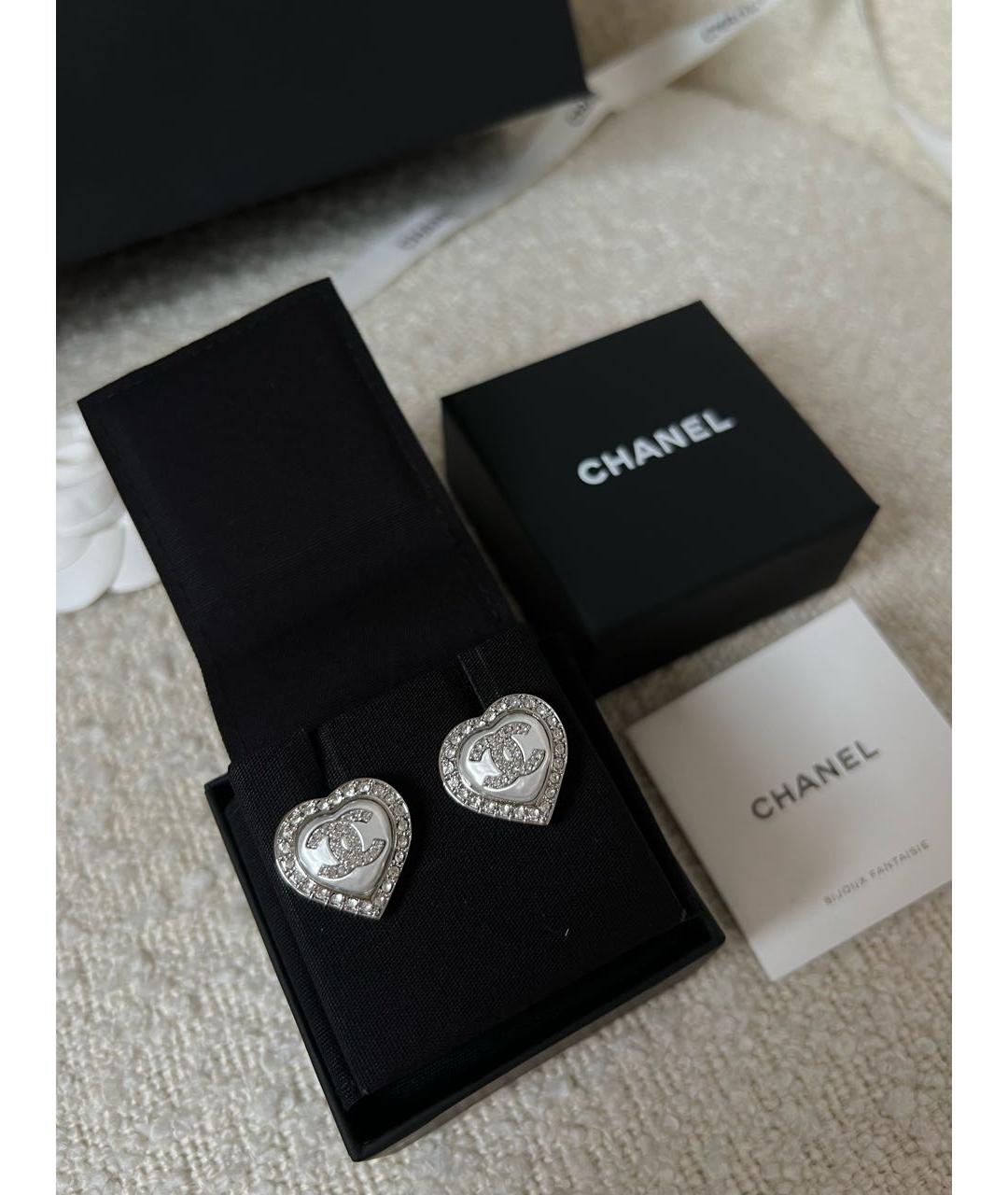 CHANEL Серебряные металлические серьги, фото 3