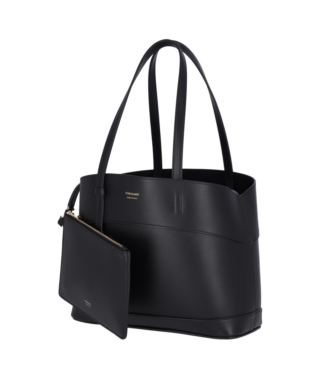 SALVATORE FERRAGAMO Черная кожаная сумка тоут для женщин – купить в ...