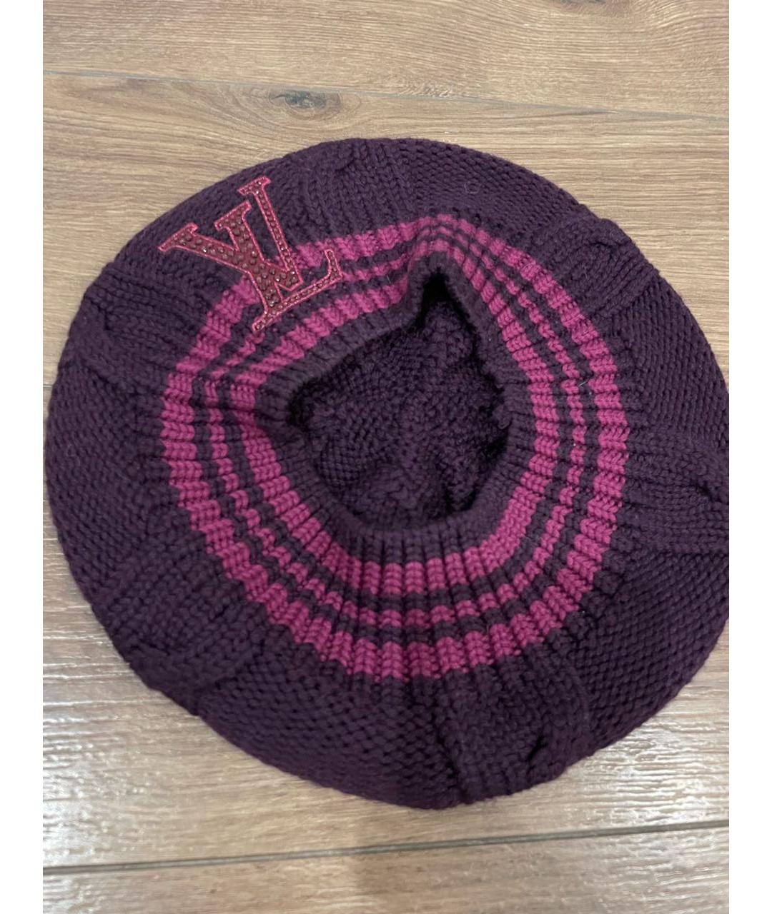 LOUIS VUITTON PRE-OWNED Фиолетовая шерстяная шапка, фото 2