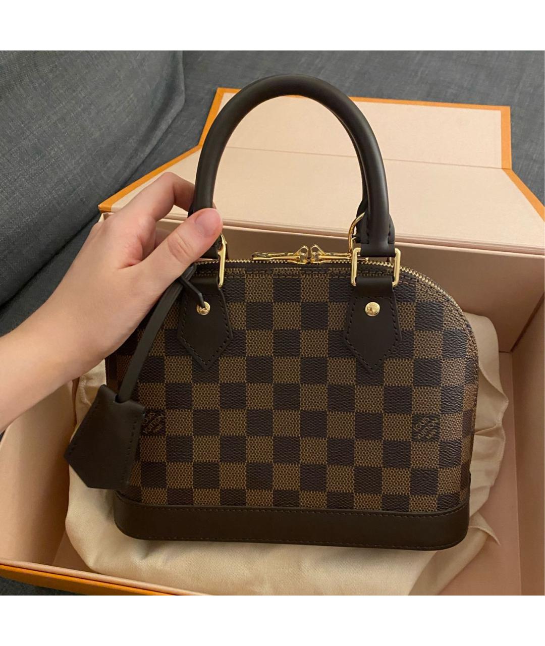 LOUIS VUITTON Коричневая сумка с короткими ручками, фото 5