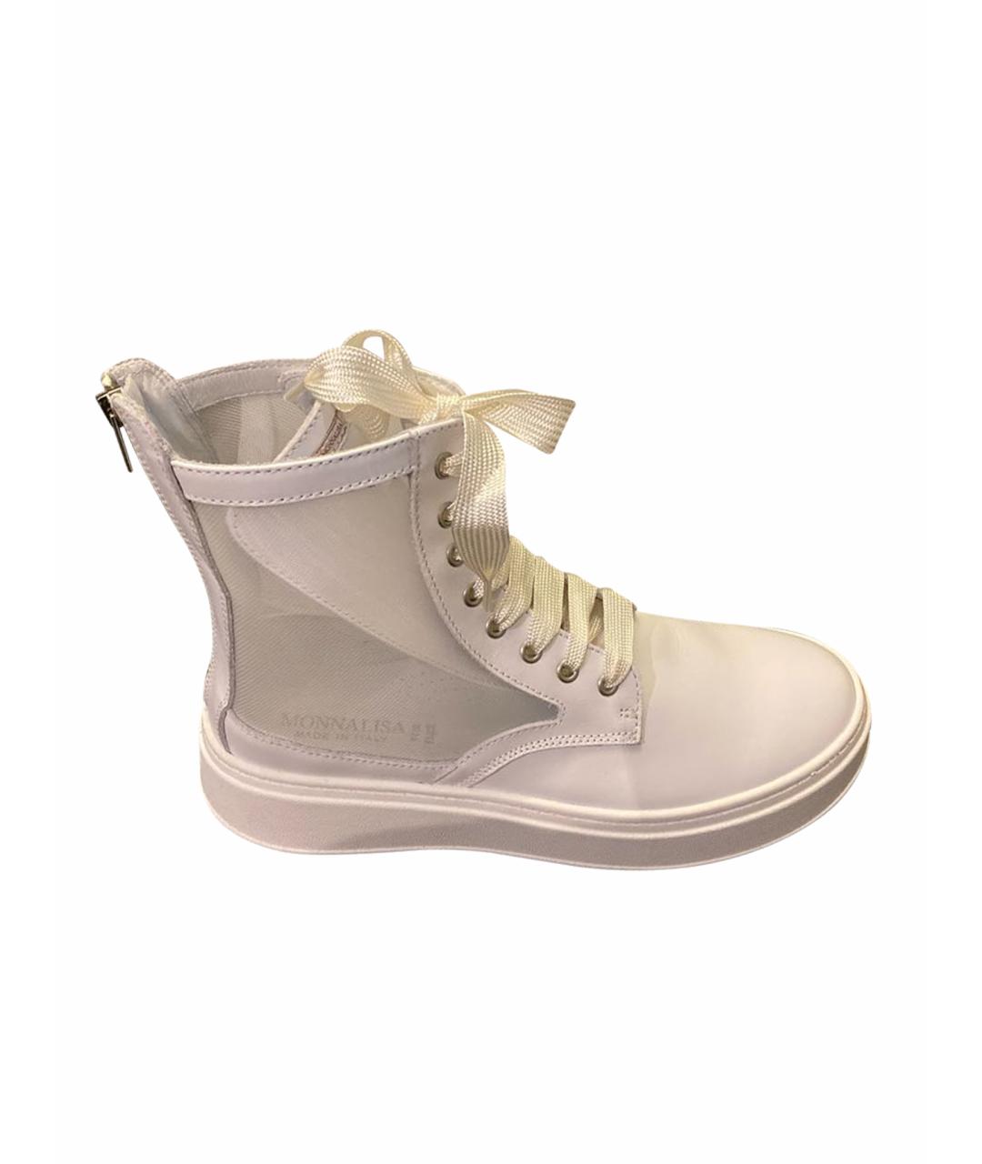 MONNALISA Белые кожаные ботинки, фото 1