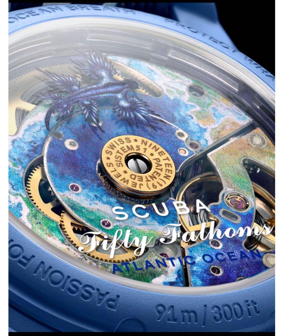 Blancpain Синие керамические часы, фото 6