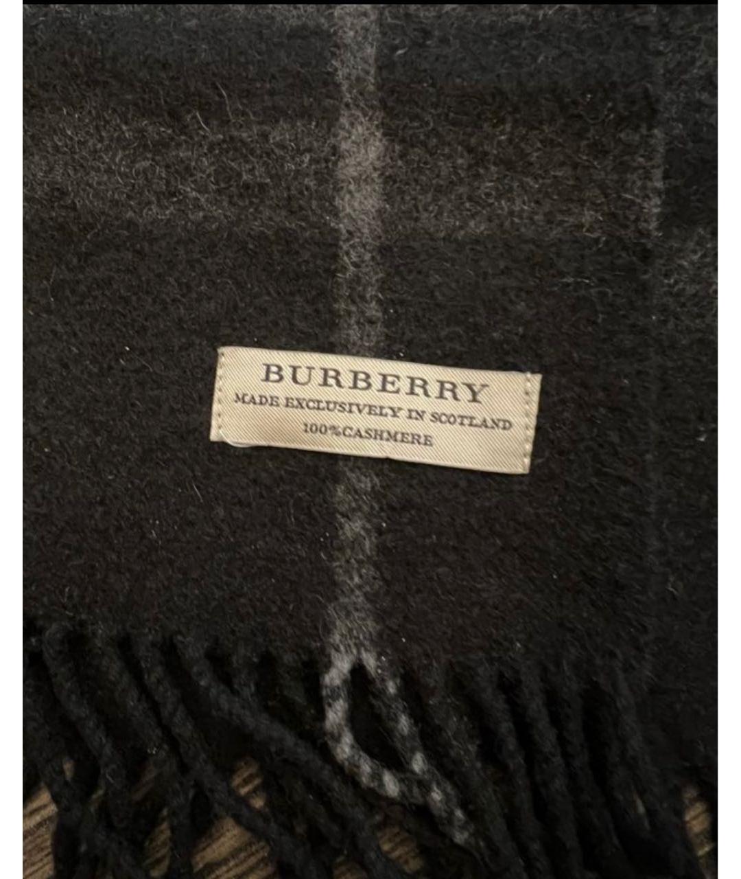 BURBERRY Черный кашемировый шарф, фото 3