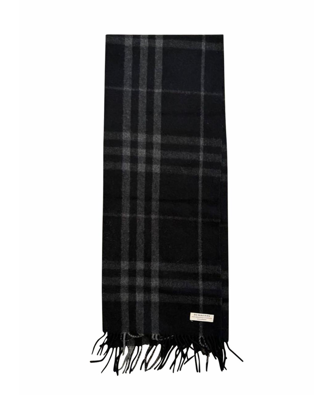 BURBERRY Черный кашемировый шарф, фото 1