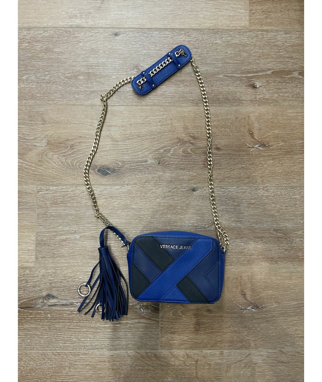 VERSACE JEANS COUTURE Синяя сумка тоут из искусственной кожи, фото 6