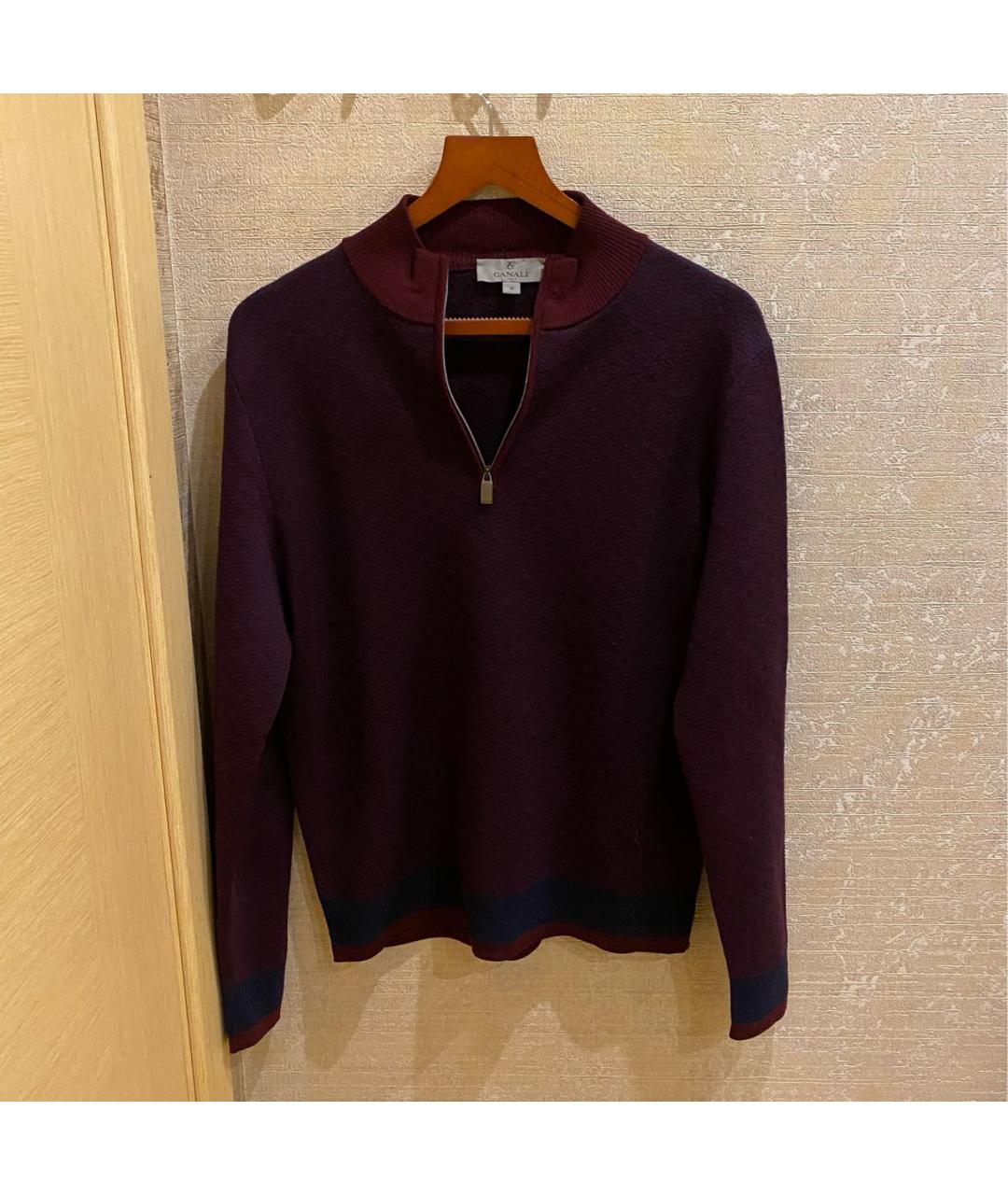 CANALI Бордовый шерстяной джемпер / свитер, фото 5