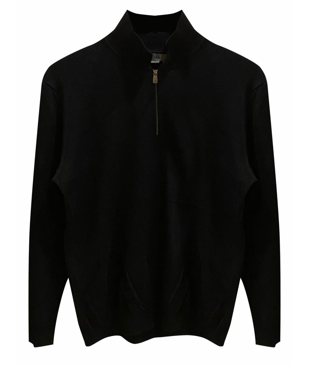 CORNELIANI Черный хлопковый джемпер / свитер, фото 1