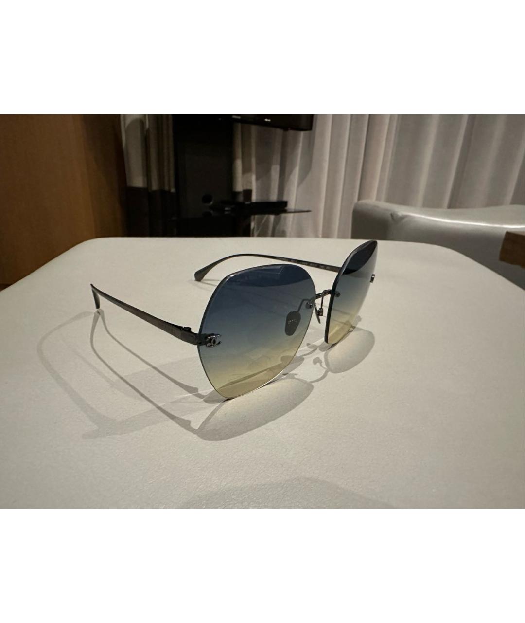 CHANEL PRE-OWNED Синие солнцезащитные очки, фото 3