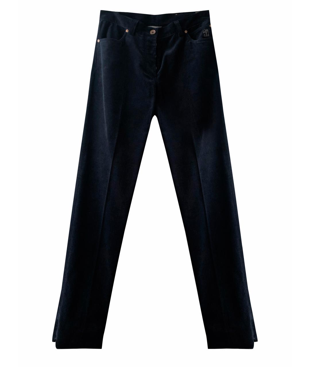 BRUNELLO CUCINELLI Темно-синие хлопковые повседневные брюки, фото 11