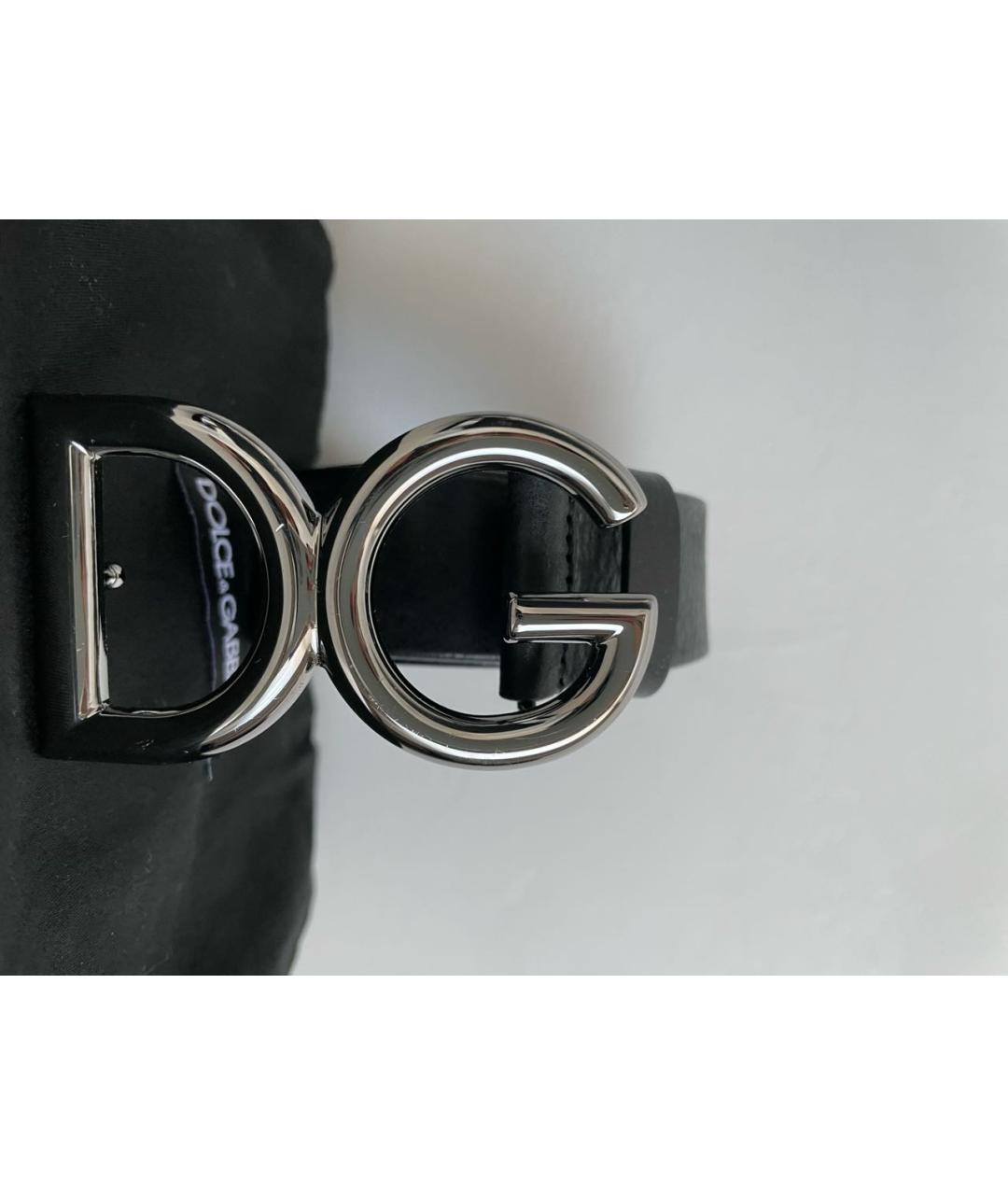 DOLCE&GABBANA Черный кожаный ремень, фото 4
