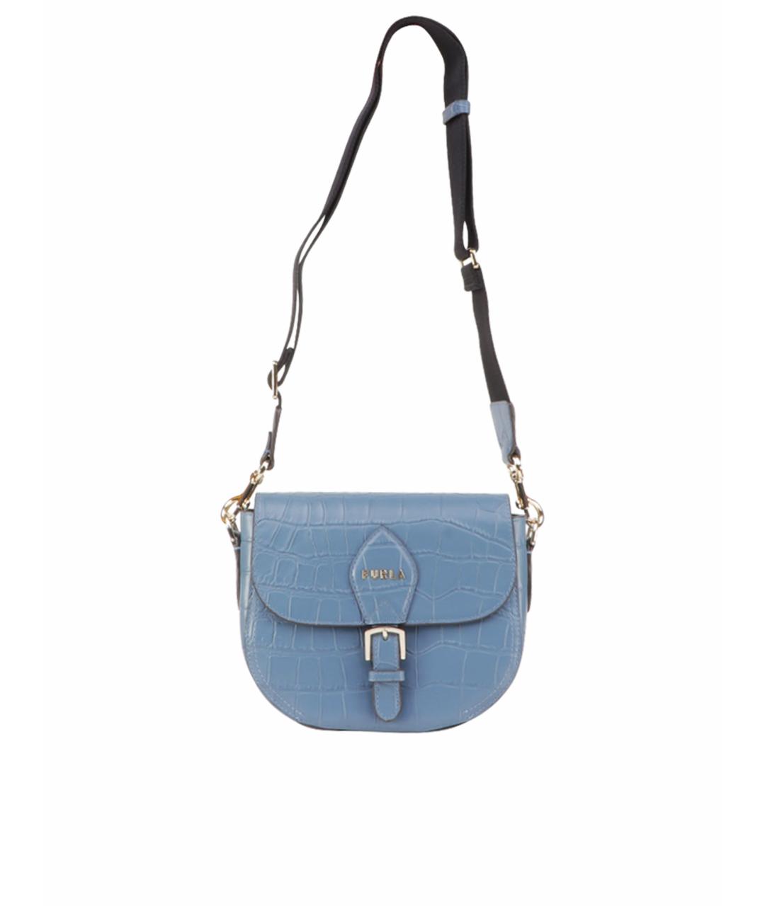 FURLA Голубая кожаная сумка через плечо, фото 1