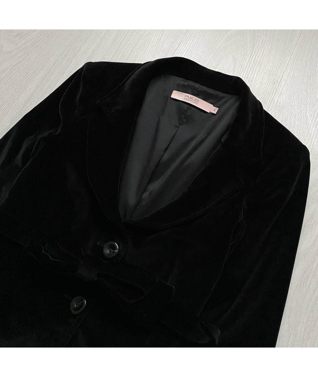 RED VALENTINO Черный велюровый жакет/пиджак, фото 2