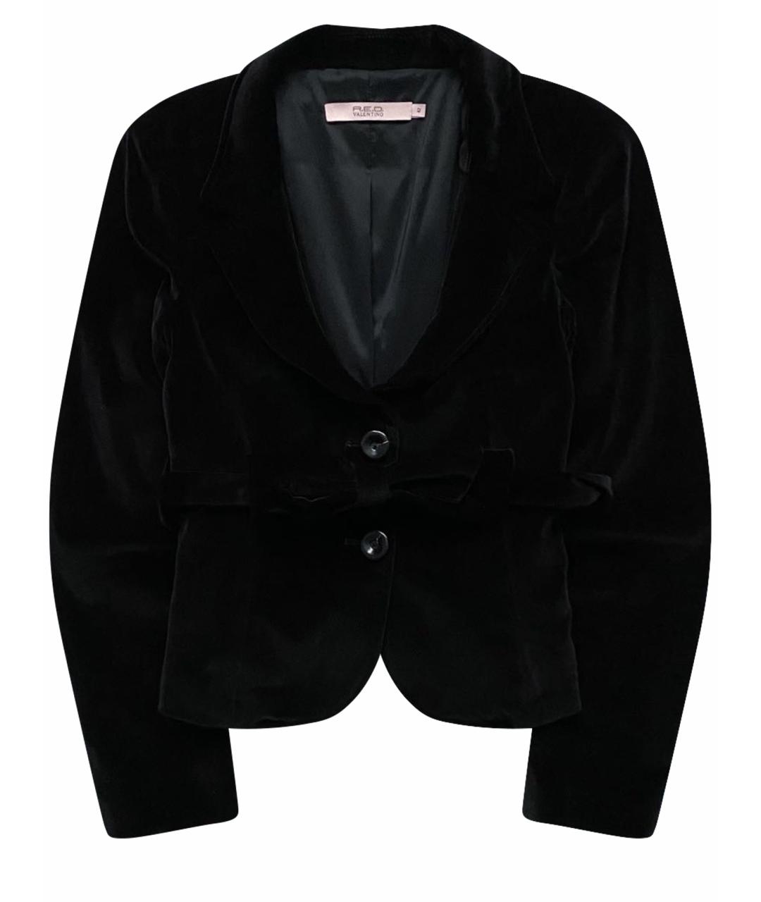 RED VALENTINO Черный велюровый жакет/пиджак, фото 1