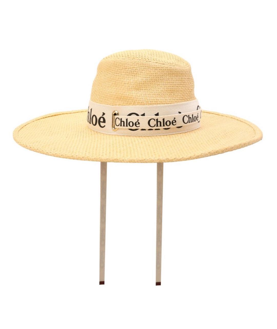 CHLOE Бежевая соломенная шляпа, фото 3