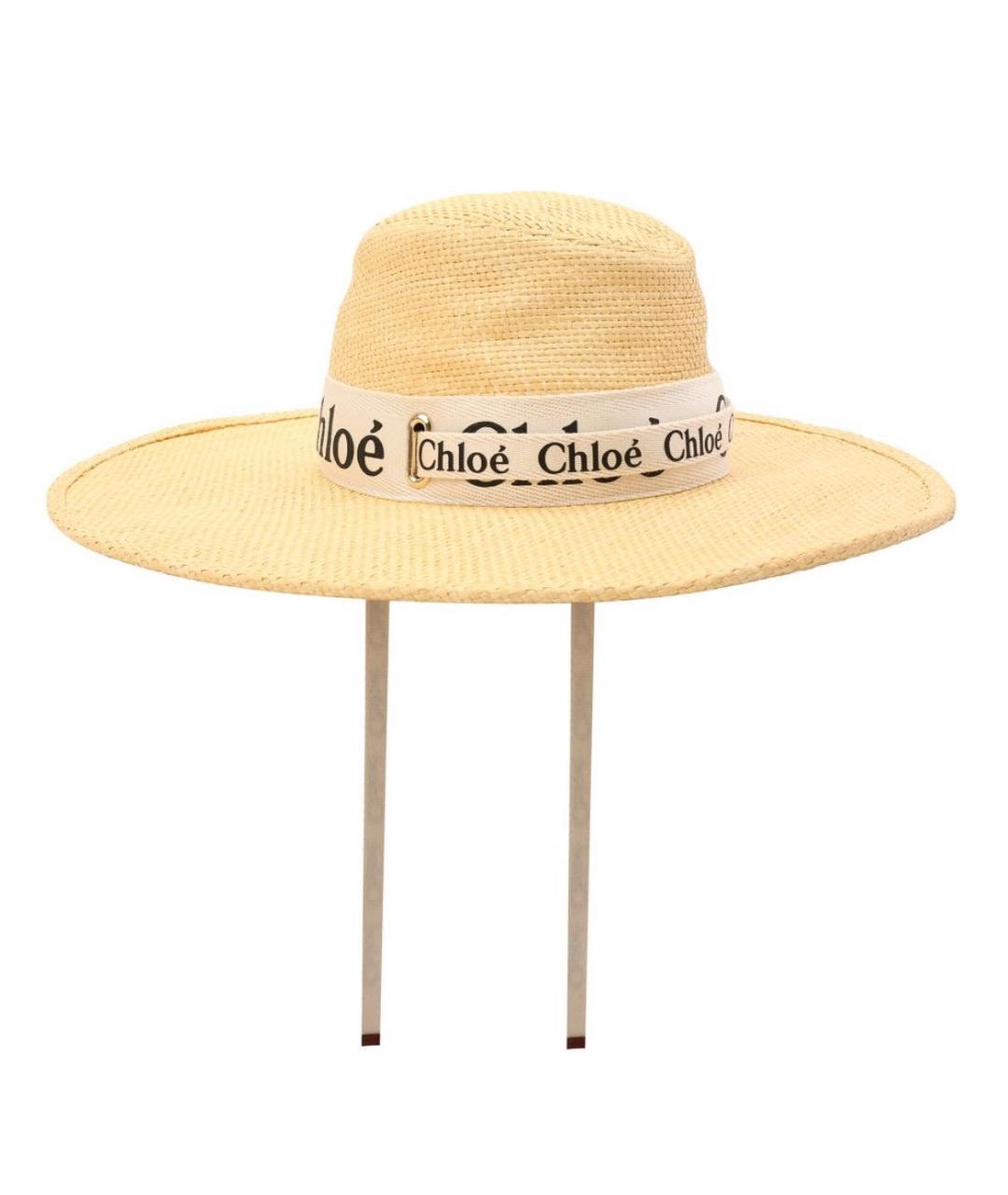 CHLOE Бежевая соломенная шляпа, фото 1
