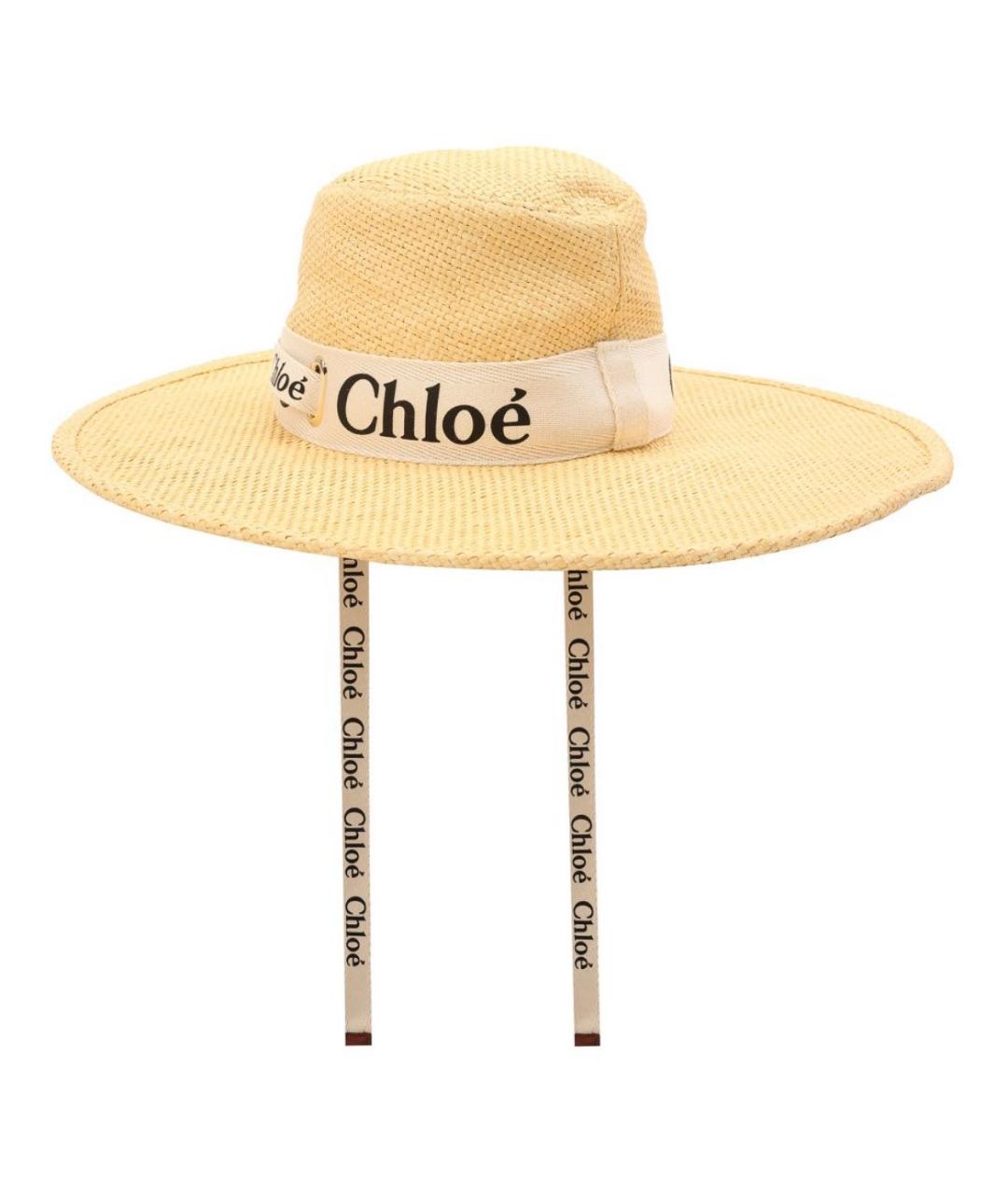 CHLOE Бежевая соломенная шляпа, фото 2