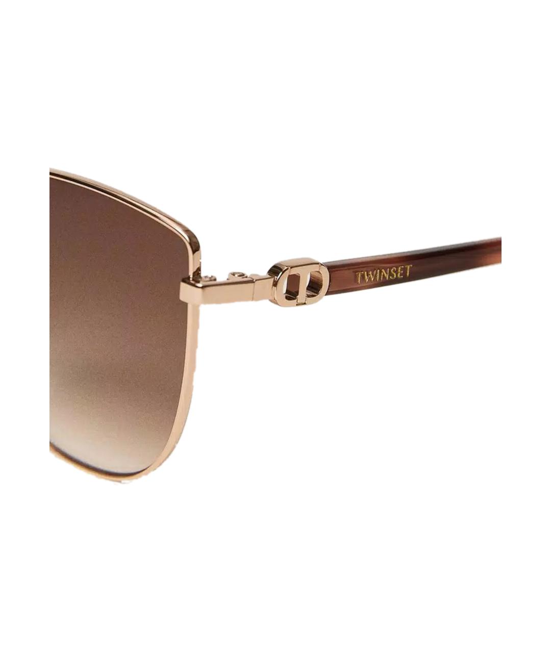 TWIN-SET Золотые солнцезащитные очки, фото 3