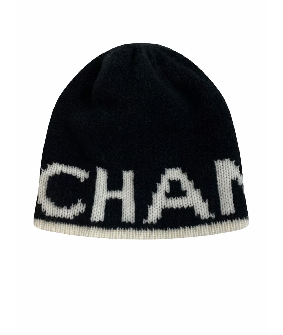 CHANEL PRE-OWNED Черная кашемировая шапка, фото 1