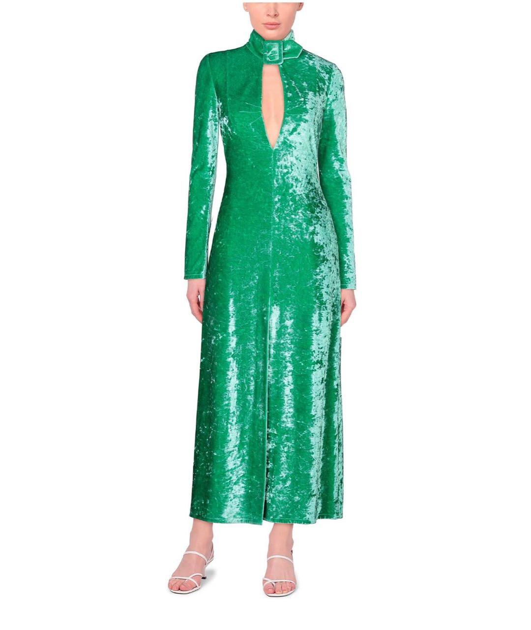 THE ATTICO Зеленые вискозное коктейльное платье, фото 2