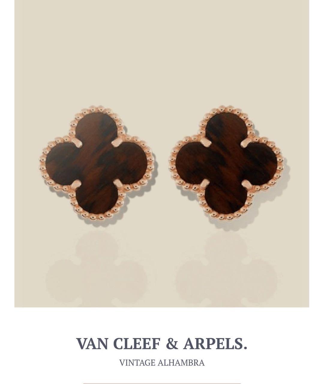 VAN CLEEF & ARPELS Коричневые серьги из желтого золота, фото 3