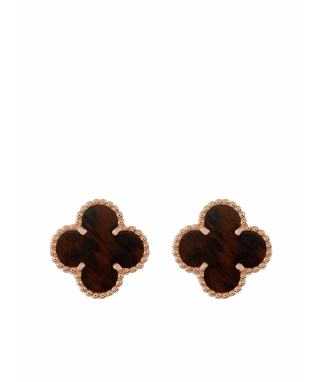 VAN CLEEF & ARPELS Коричневые серьги из желтого золота, фото 1