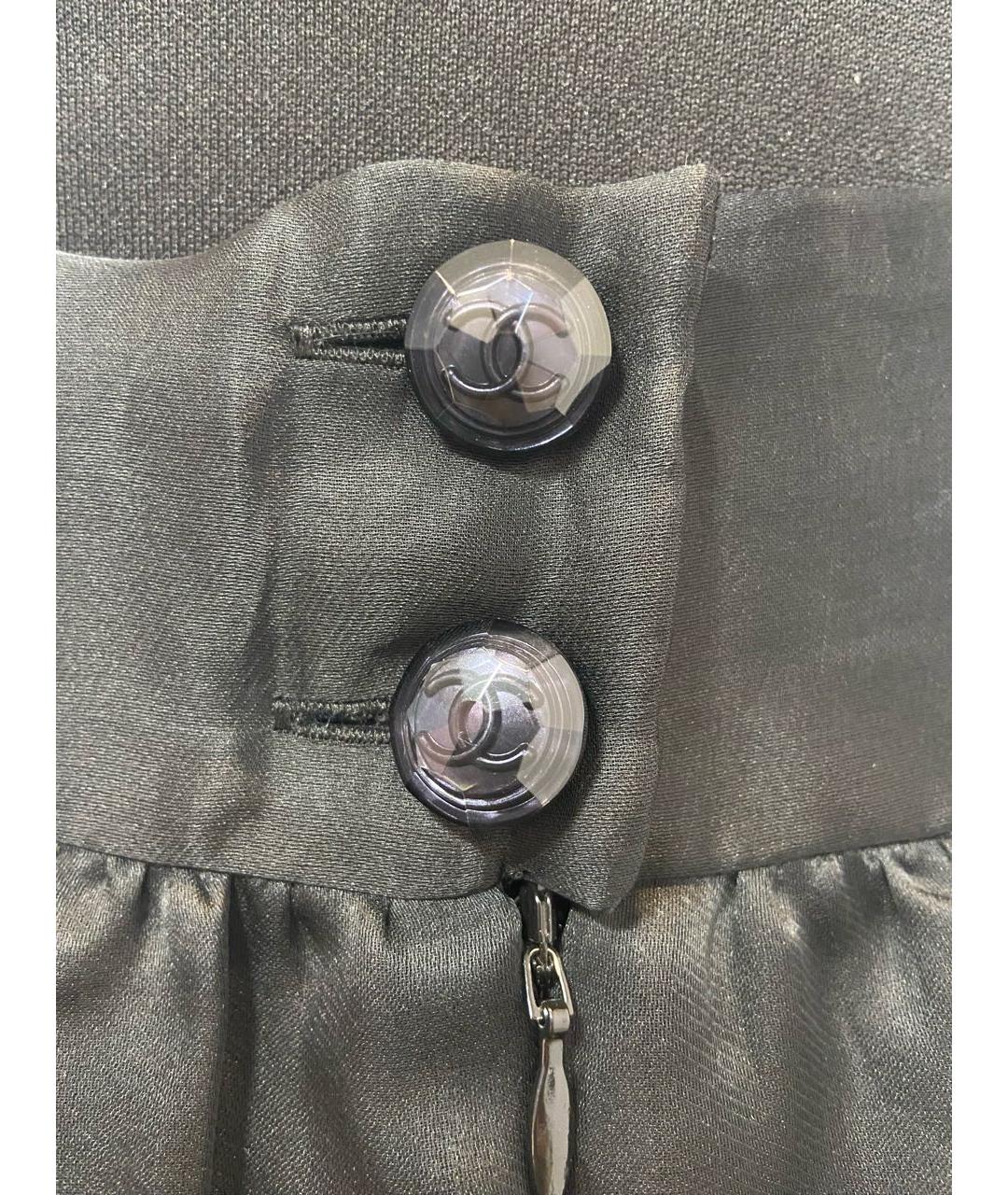CHANEL PRE-OWNED Черная шелковая юбка макси, фото 3